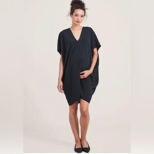 HATCH The Slouch Dolman Sleeve V-Neck Cotton‎ Maternity Dress Black One Size